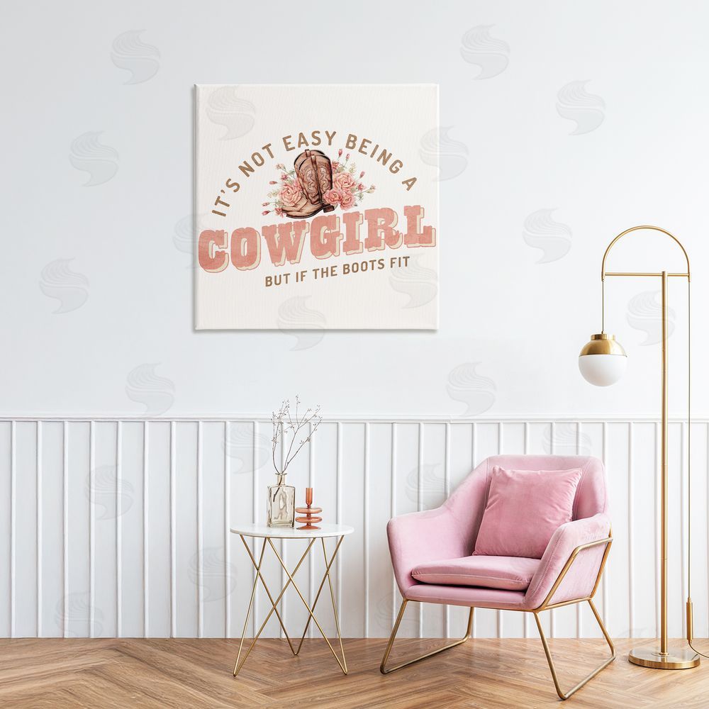 Kim Allen Not Easy Being Cowgirl Stretched Canvas Wall Art Print in Room