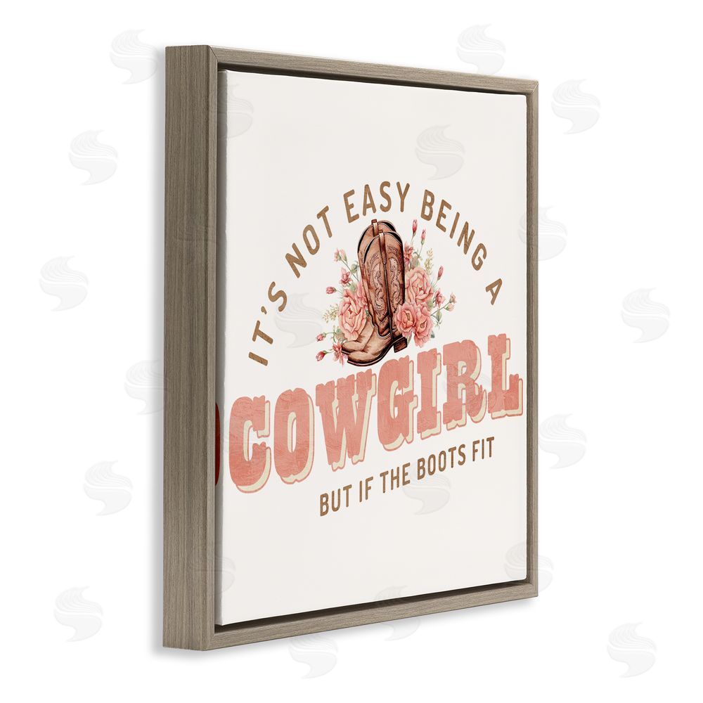Kim Allen Not Easy Being Cowgirl Brown Floating Frame Canvas Wall Art Print
