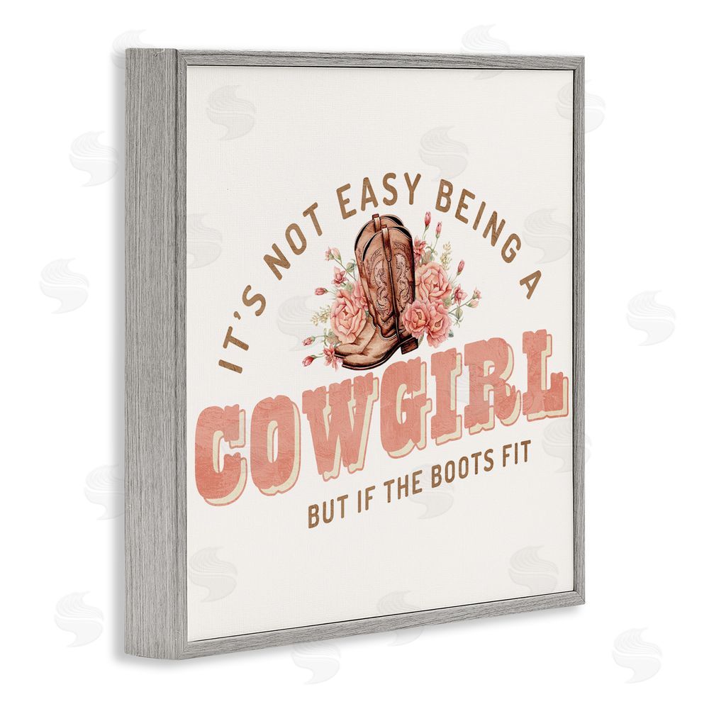 Kim Allen Not Easy Being Cowgirl Gray Framed Giclee Print Wall Art