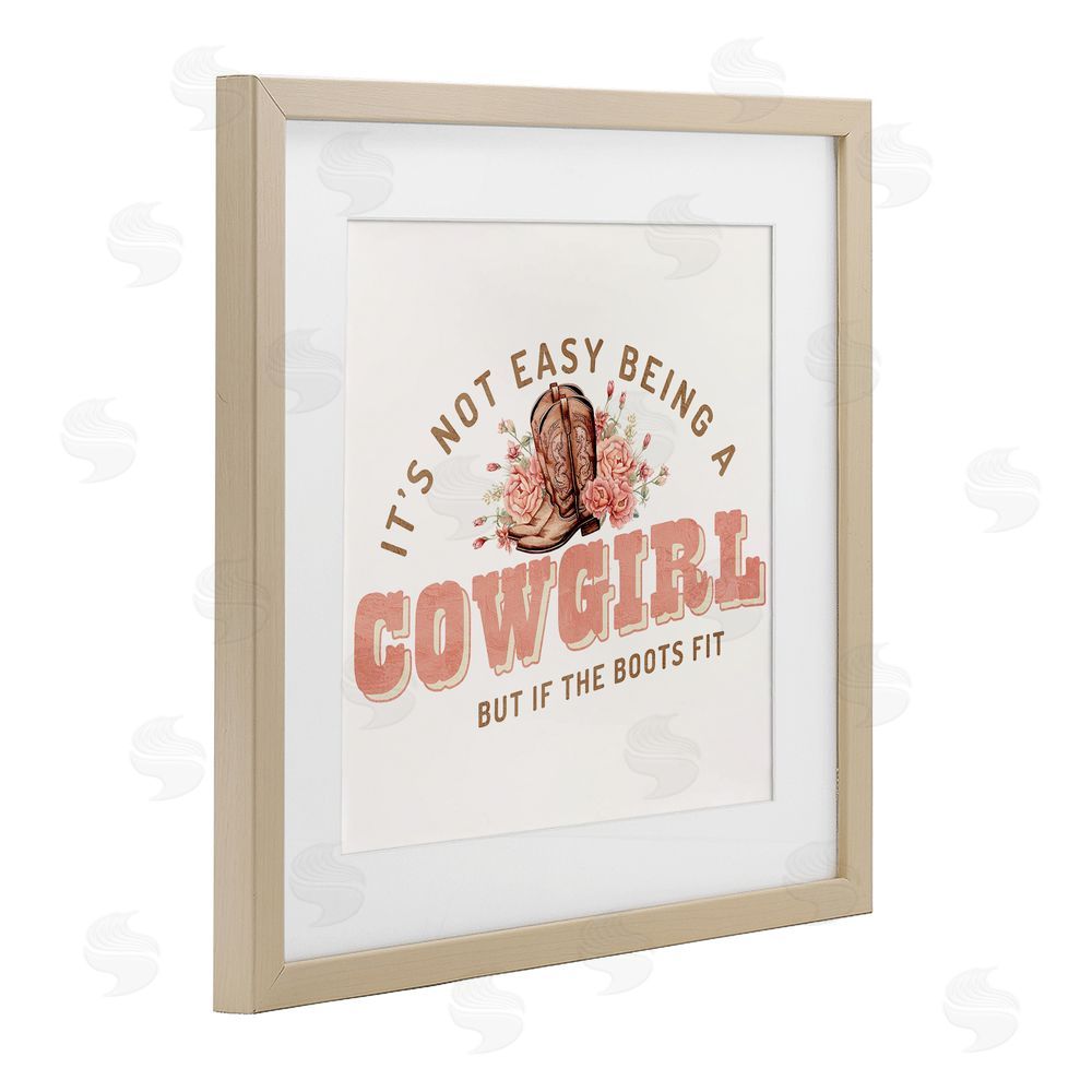 Kim Allen Not Easy Being Cowgirl Brown Framed Print Under Glass Wall Art