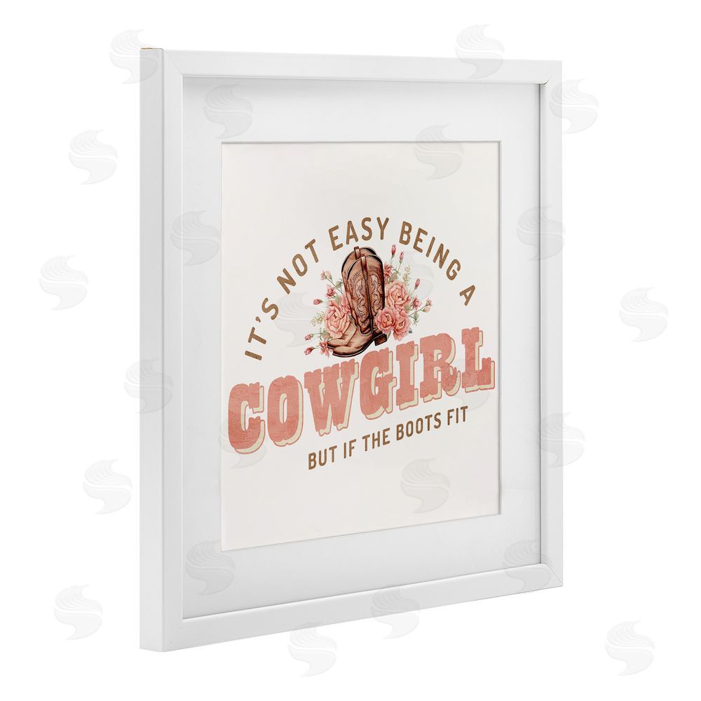 Kim Allen Not Easy Being Cowgirl White Framed Print Under Glass Wall Art