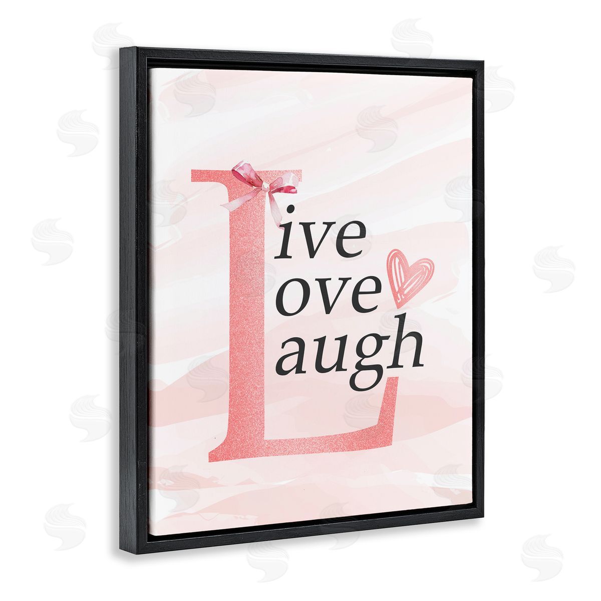 Kim Allen Live Love Laugh Pastel Black Floating Frame Canvas Wall Art Print