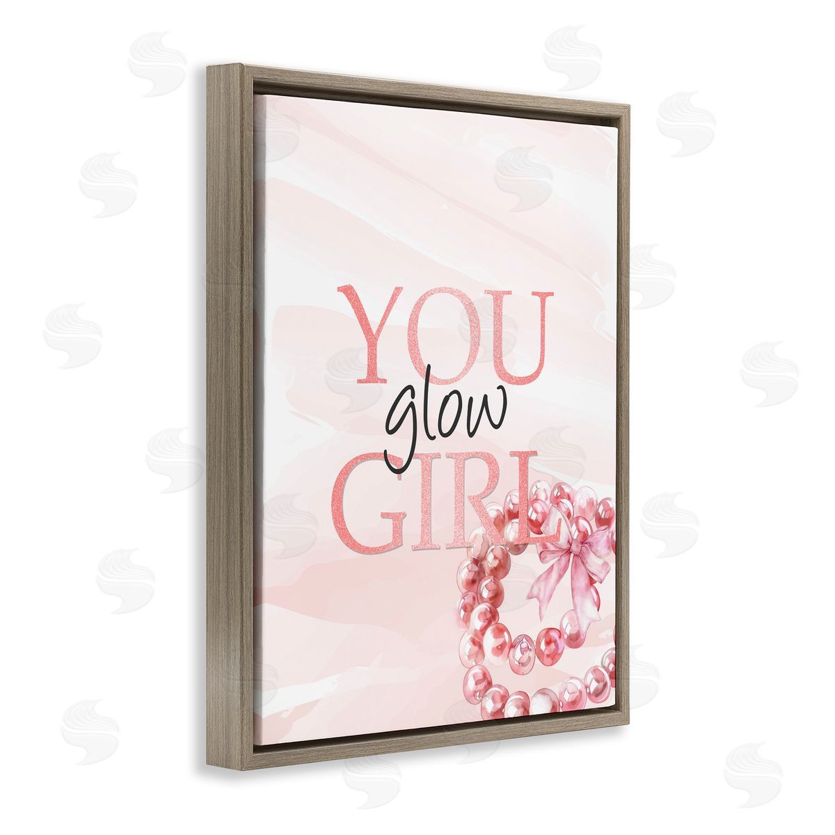 Kim Allen You Glow Girl Feminine Brown Floating Frame Canvas Wall Art Print
