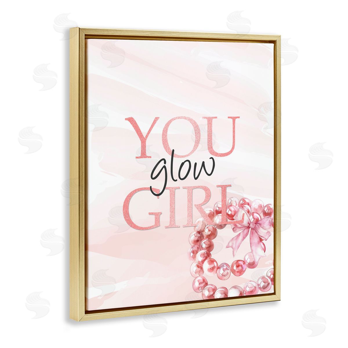 Kim Allen You Glow Girl Feminine Gold Floating Frame Canvas Wall Art Print