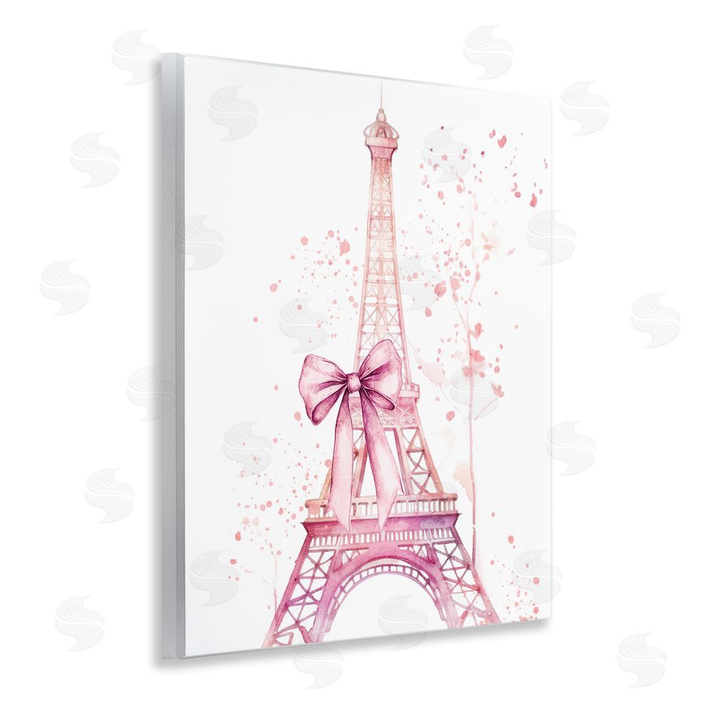 Kim Allen Bow Bedecked Paris Tower Wooden Wall Plaque Art Print