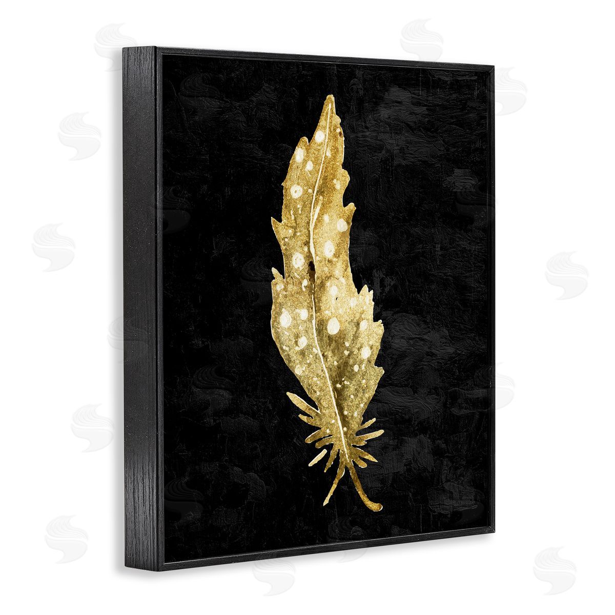 Kim Allen Feather On Black Black Framed Giclee Print Wall Art