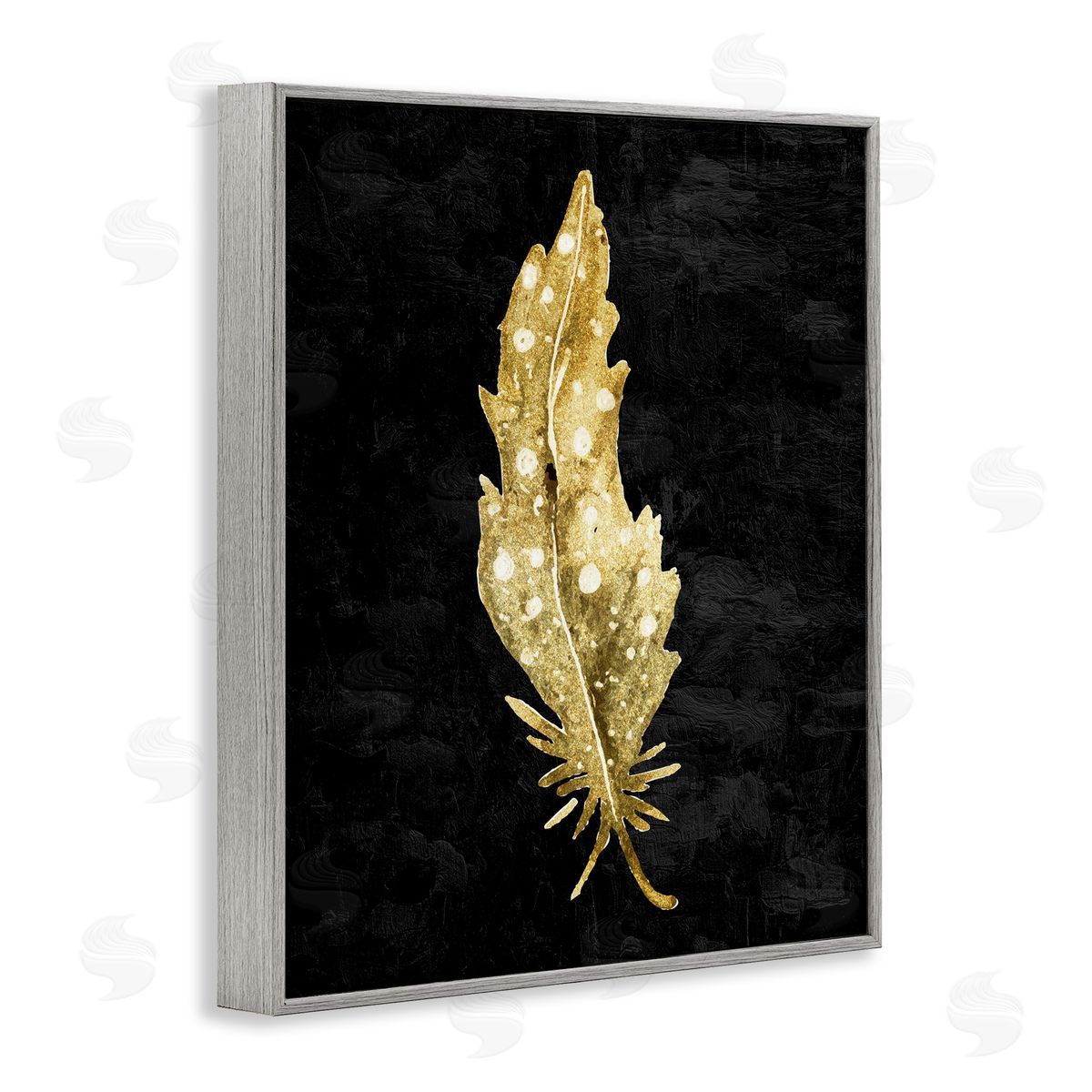 Kim Allen Feather On Black Gray Framed Giclee Print Wall Art