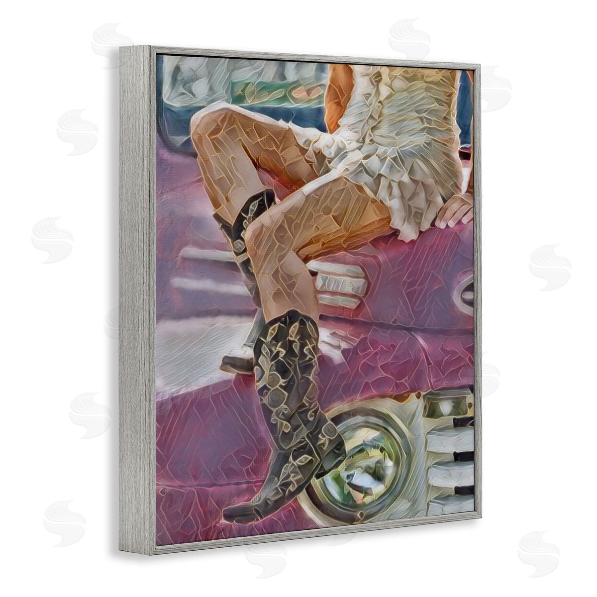 Jesse Keith Romantic Westerns Cowgirl Gray Framed Giclee Print Wall Art