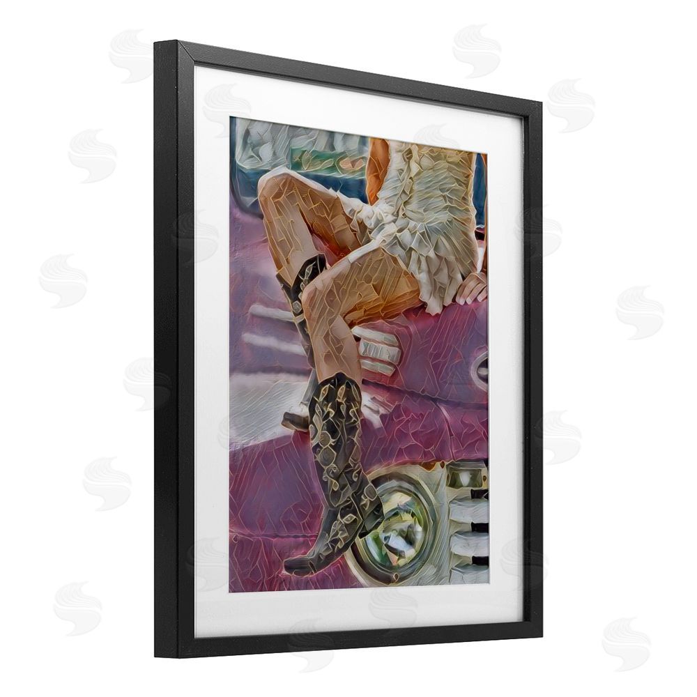 Jesse Keith Romantic Westerns Cowgirl Black Framed Print Under Glass Wall Art