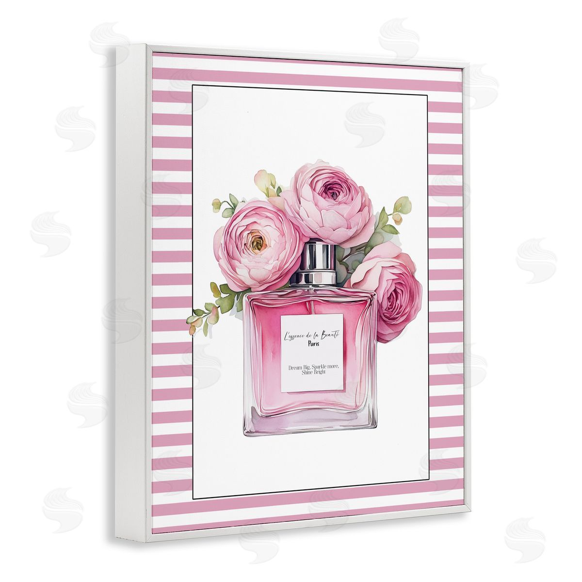 Christine Simpson Art Rosy Pink Perfume Bouquet White Framed Giclee Print Wall Art