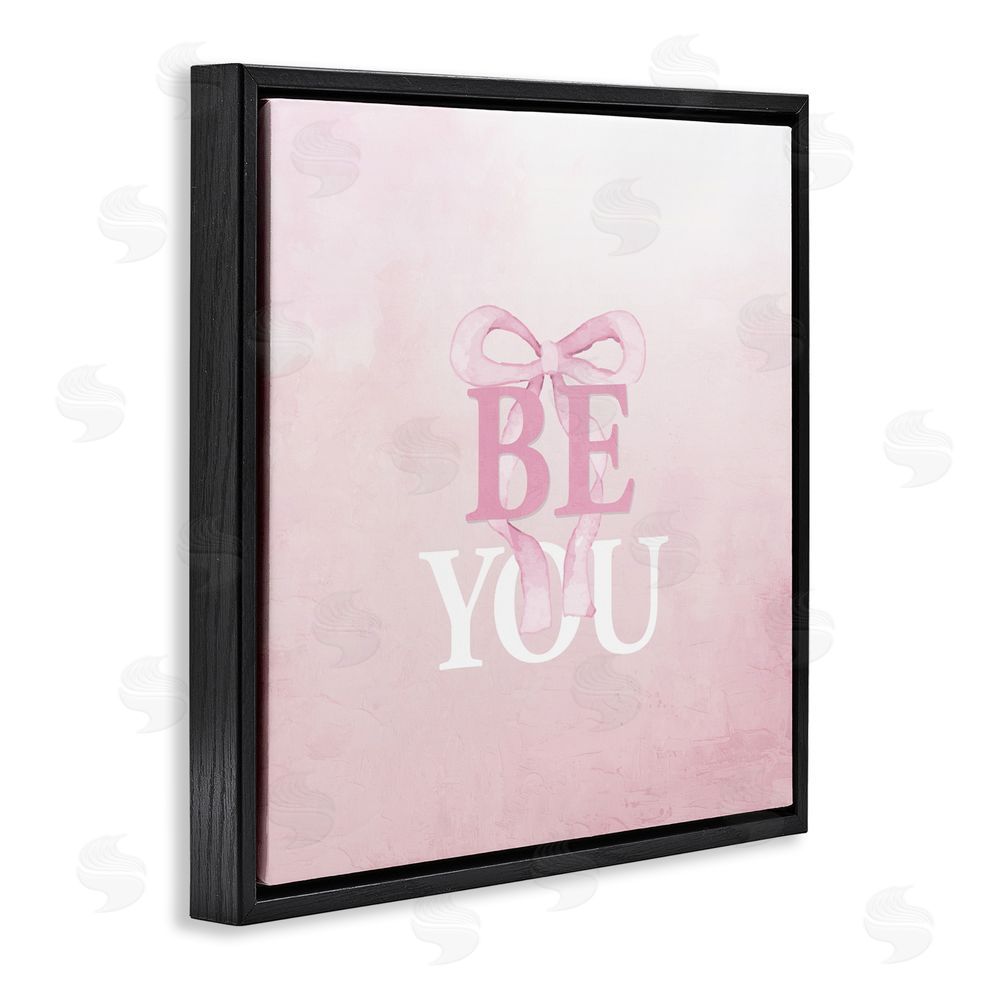 Kim Allen Feminine Be You Pastel Black Floating Frame Canvas Wall Art Print