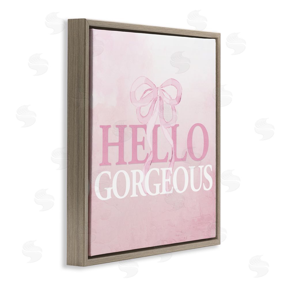 Kim Allen Feminine Hello Gorgeous Brown Floating Frame Canvas Wall Art Print