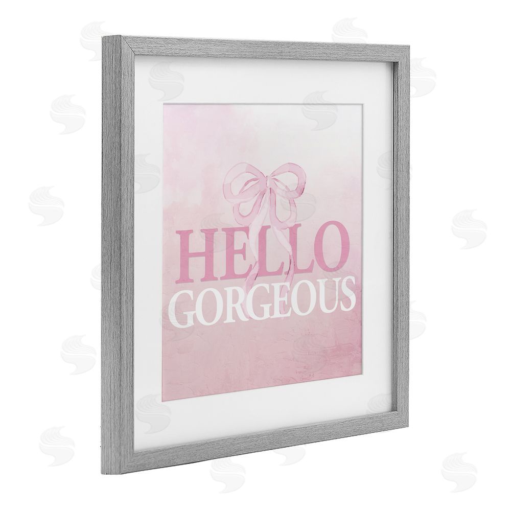 Kim Allen Feminine Hello Gorgeous Gray Framed Print Under Glass Wall Art
