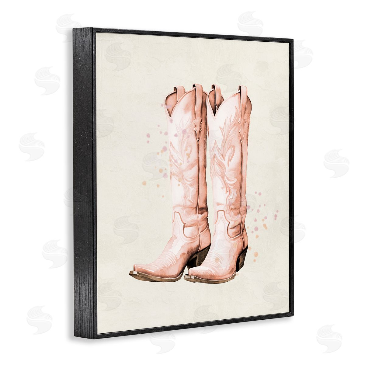 Kim Allen Howdy Cowgirl Pastel Boots Black Framed Giclee Print Wall Art