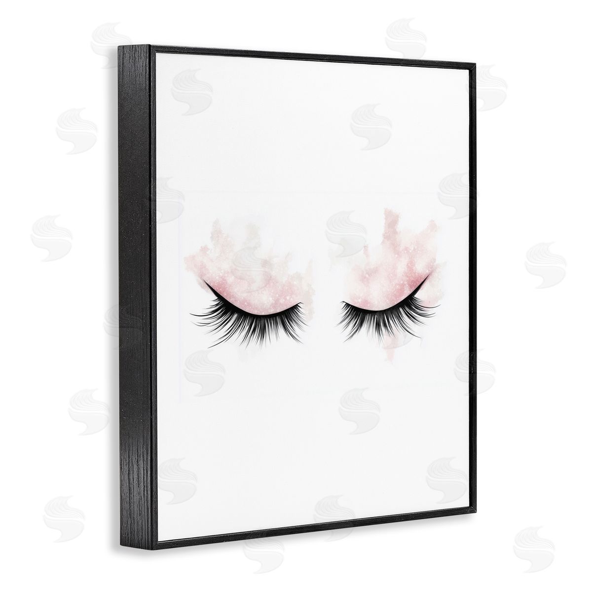 Christine Simpson Art Pastel Pink Makeup & Lashes Black Framed Giclee Print Wall Art
