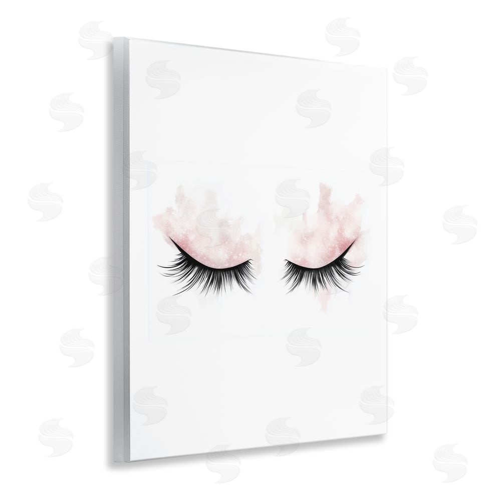 Christine Simpson Art Pastel Pink Makeup & Lashes Wooden Wall Plaque Art Print
