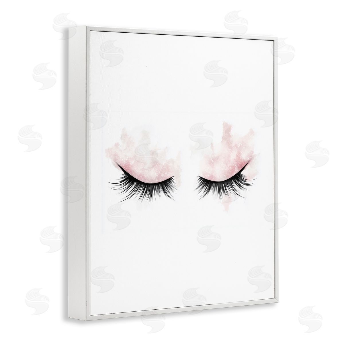 Christine Simpson Art Pastel Pink Makeup & Lashes White Framed Giclee Print Wall Art