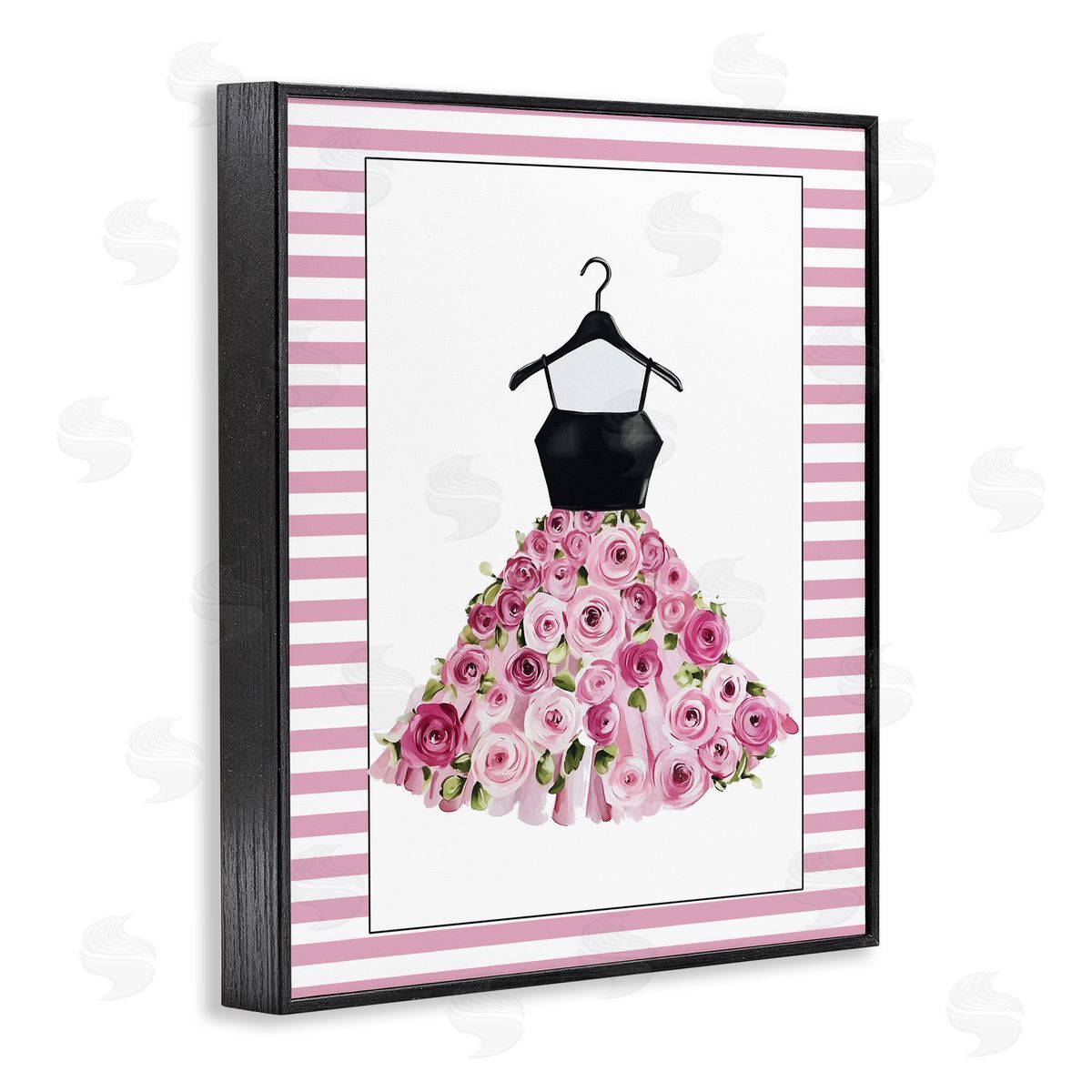 Christine Simpson Art Flower Bedecked Dress Black Framed Giclee Print Wall Art