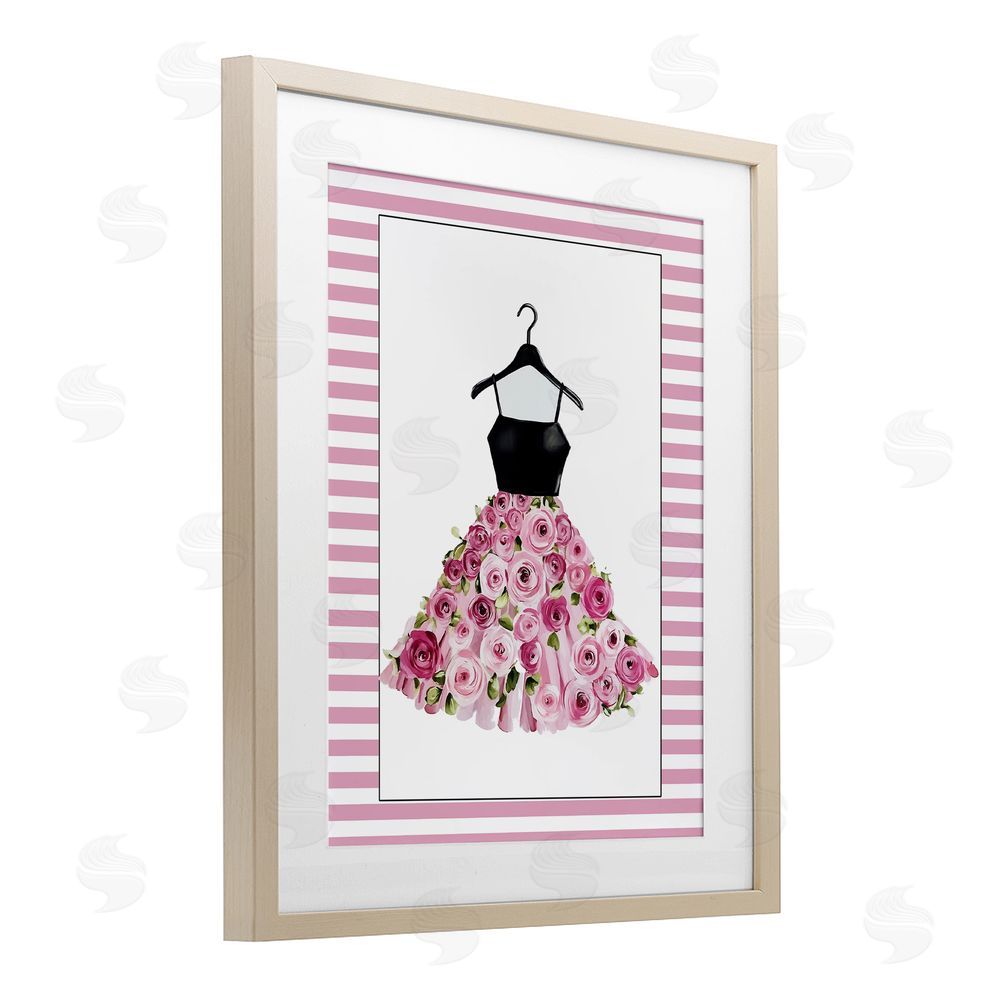 Christine Simpson Art Flower Bedecked Dress Brown Framed Print Under Glass Wall Art