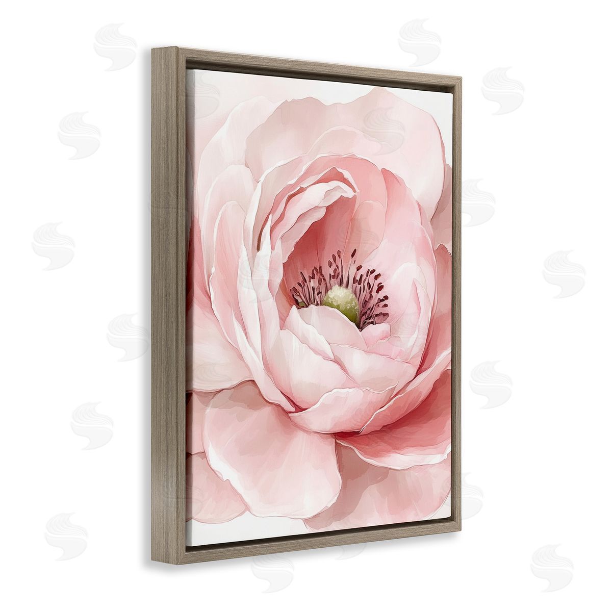 Christine Simpson Art Fresh Rosy Close Up Petals Brown Floating Frame Canvas Wall Art Print