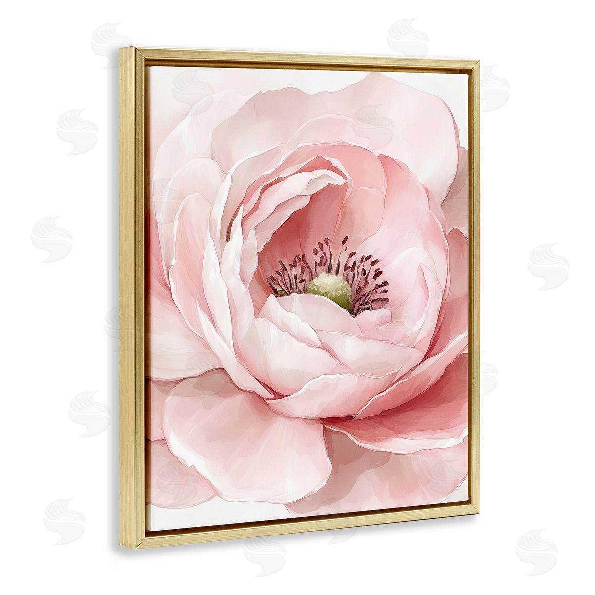 Christine Simpson Art Fresh Rosy Close Up Petals Gold Floating Frame Canvas Wall Art Print