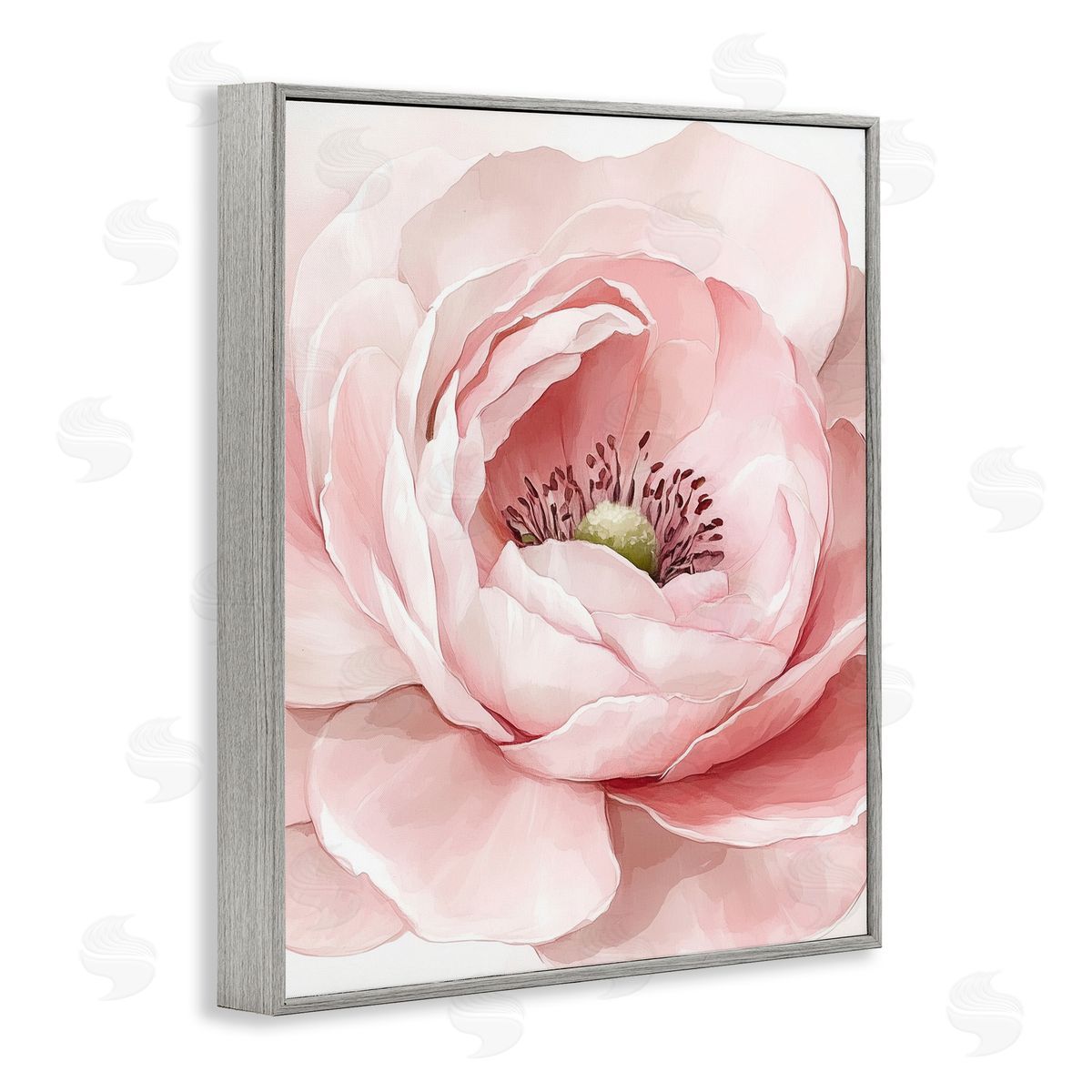 Christine Simpson Art Fresh Rosy Close Up Petals Gray Framed Giclee Print Wall Art