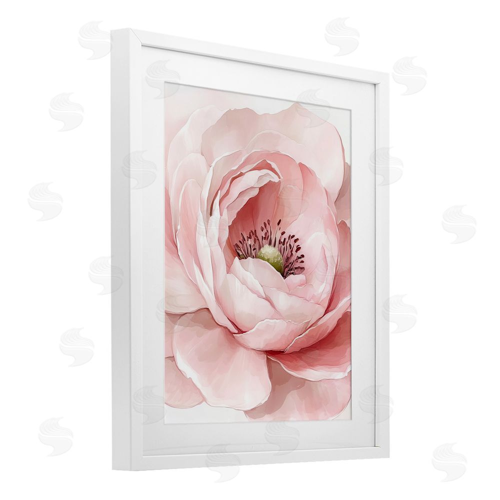 Christine Simpson Art Fresh Rosy Close Up Petals White Framed Print Under Glass Wall Art