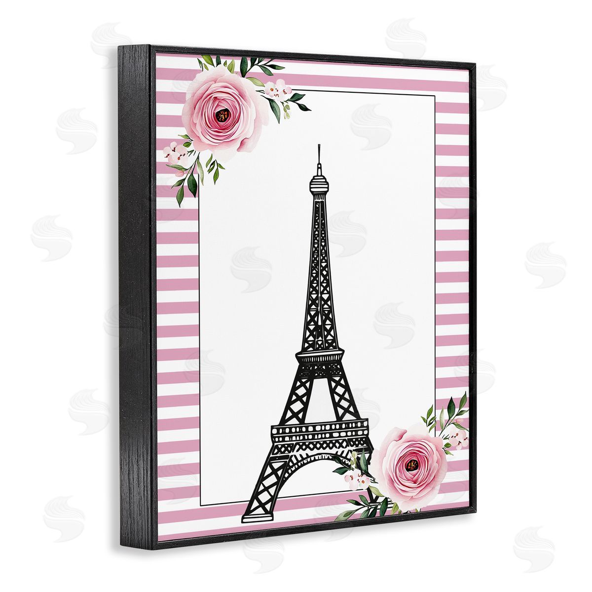 Christine Simpson Art Parisian Tower & Roses Black Framed Giclee Print Wall Art