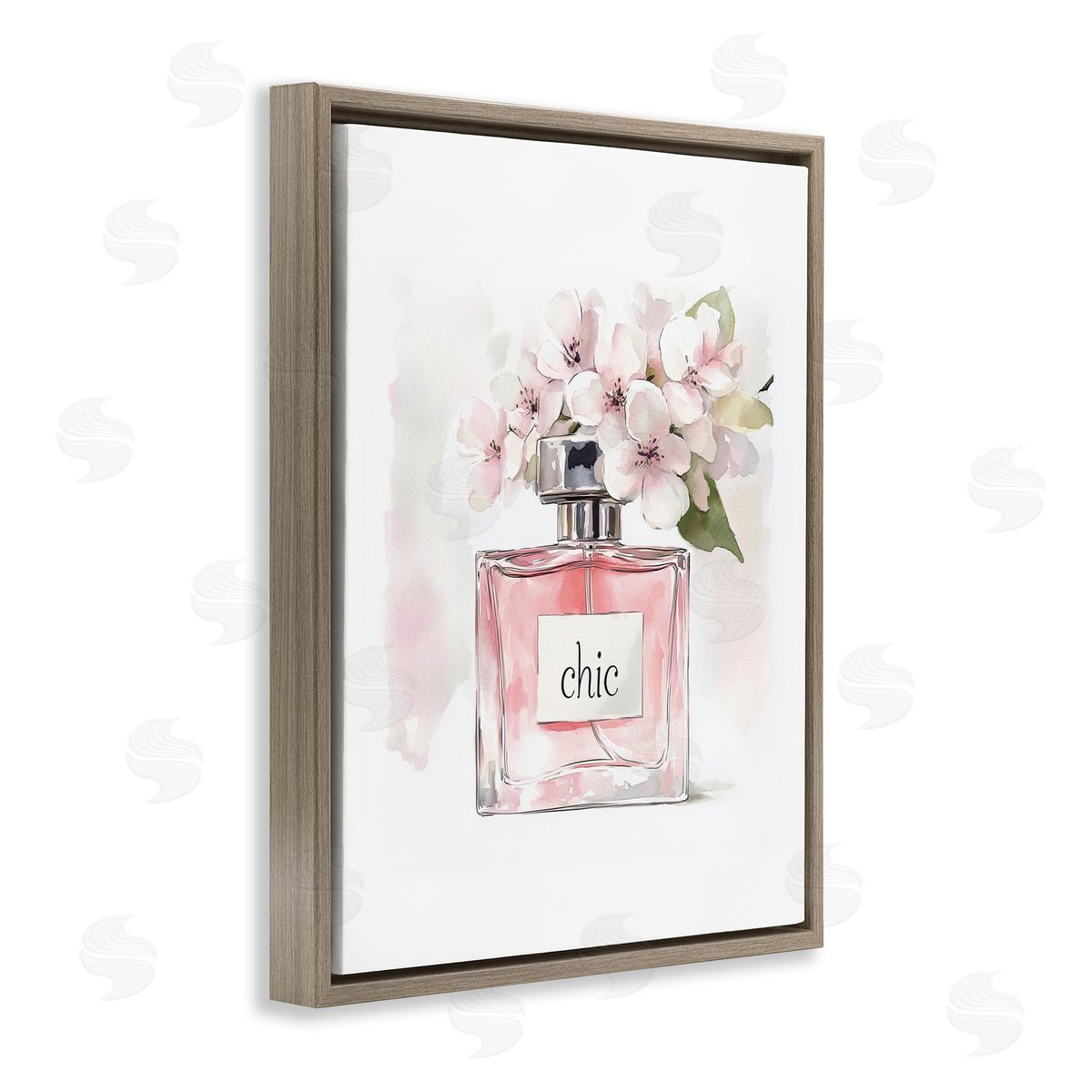 Christine Simpson Art Cherry Blossom Chic Perfume Brown Floating Frame Canvas Wall Art Print
