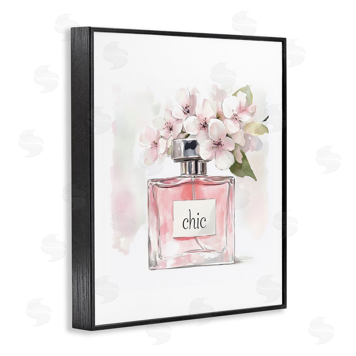 Christine Simpson Art Cherry Blossom Chic Perfume Black Framed Giclee Print Wall Art