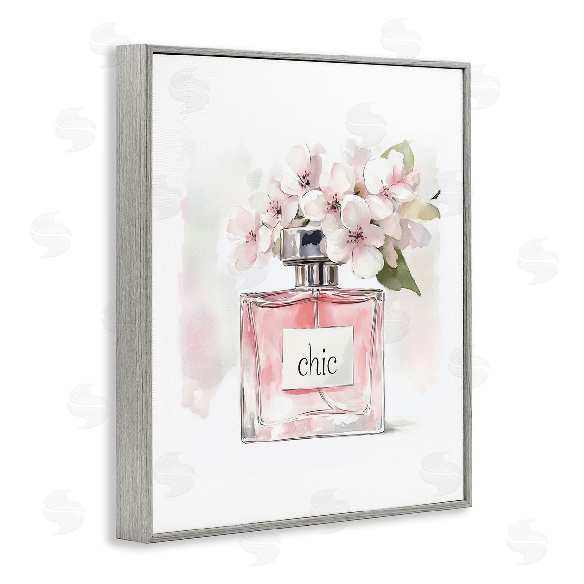 Christine Simpson Art Cherry Blossom Chic Perfume Gray Framed Giclee Print Wall Art