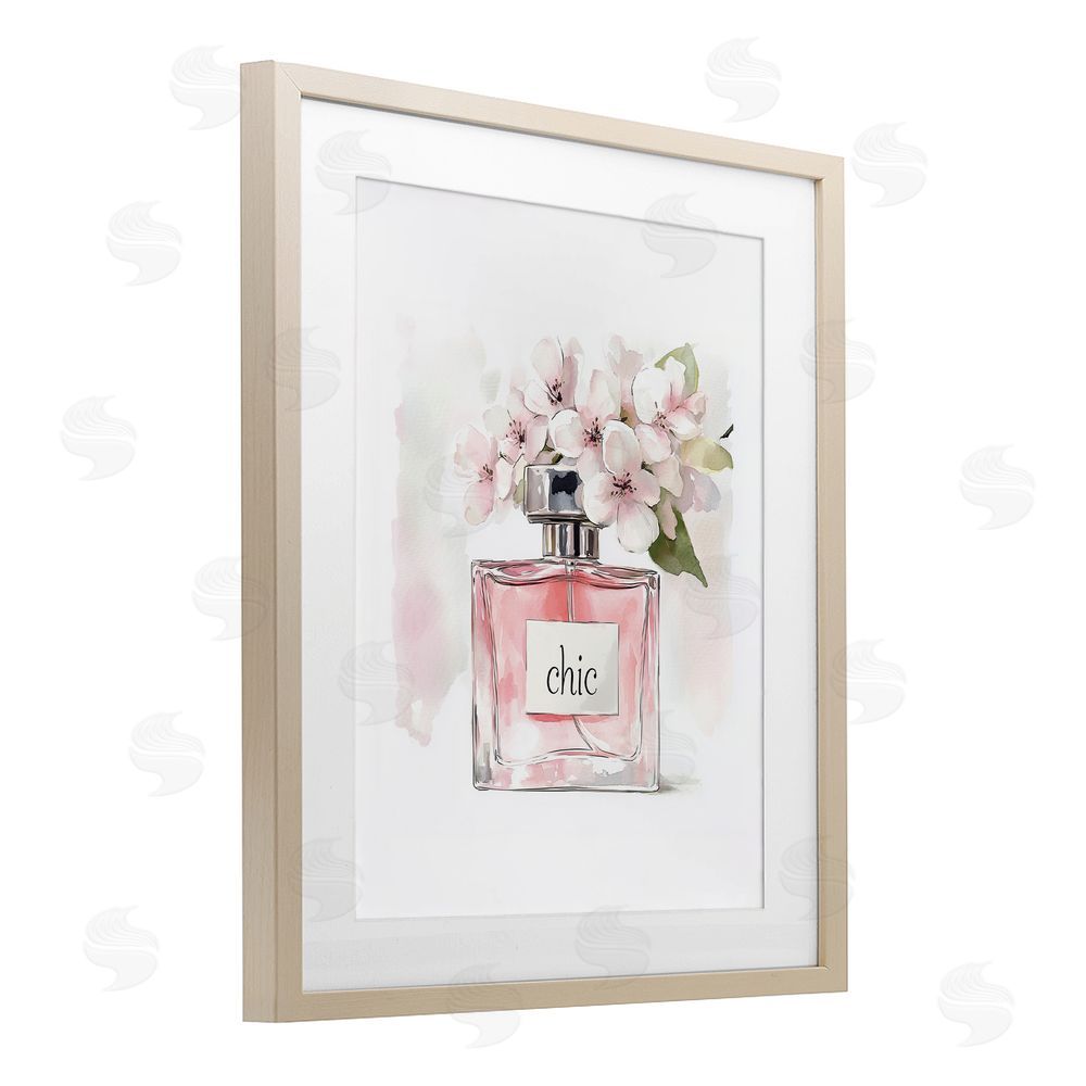 Christine Simpson Art Cherry Blossom Chic Perfume Brown Framed Print Under Glass Wall Art