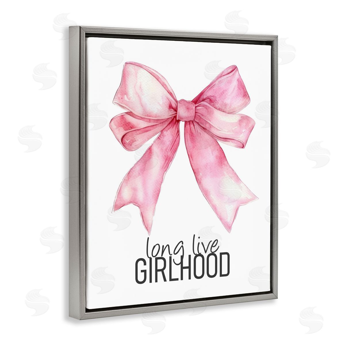 Kim Allen Long Live Girlhood Gray Floating Frame Canvas Wall Art Print