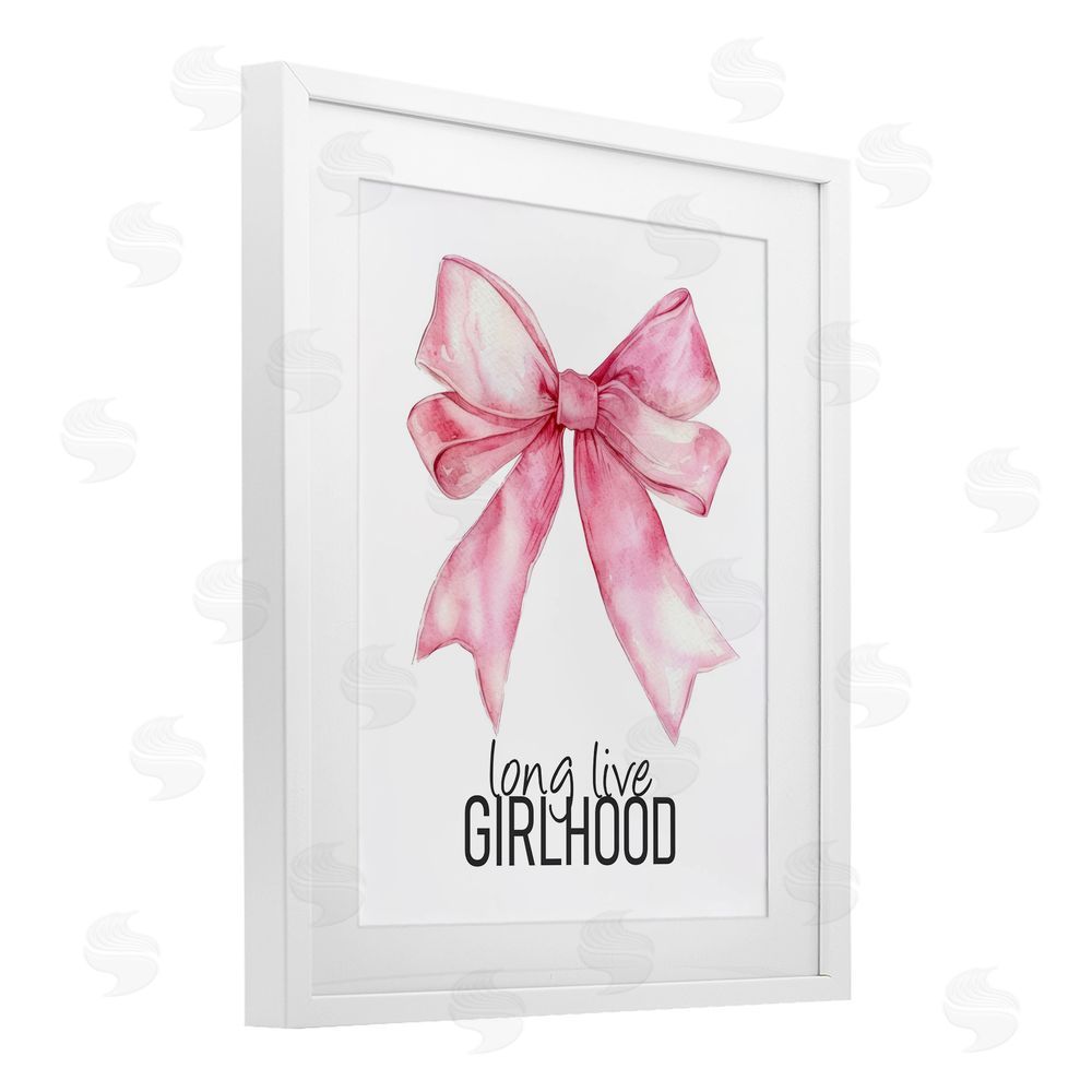 Kim Allen Long Live Girlhood White Framed Print Under Glass Wall Art