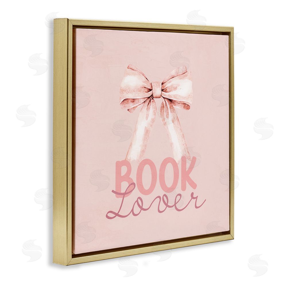 Kim Allen Blush Pink Book Lover Gold Floating Frame Canvas Wall Art Print