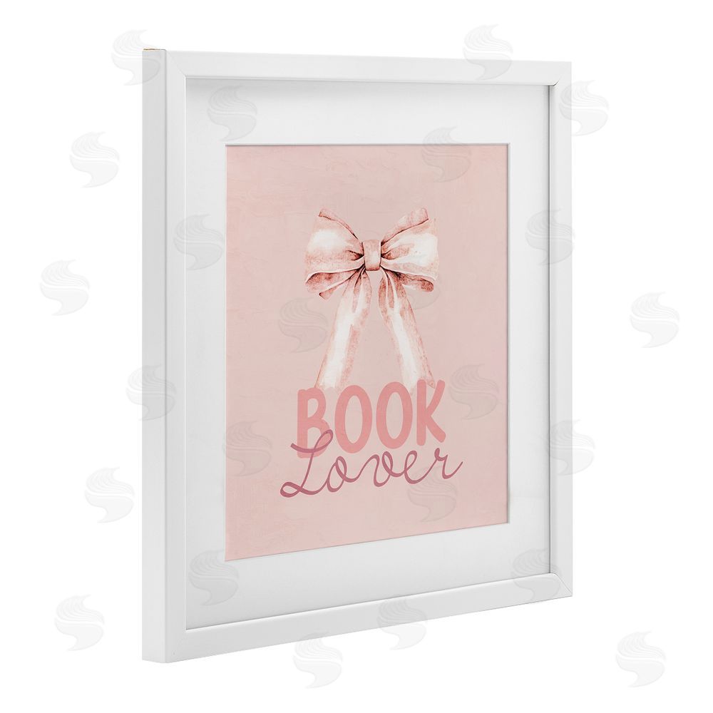 Kim Allen Blush Pink Book Lover White Framed Print Under Glass Wall Art