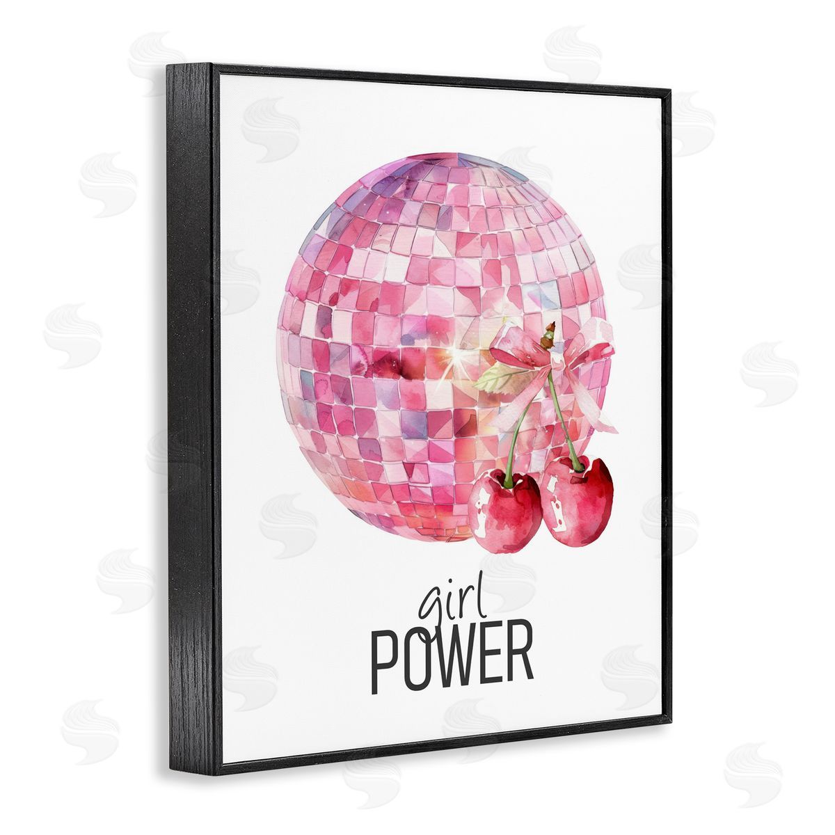 Kim Allen Girl Power Disco Cherries Black Framed Giclee Print Wall Art