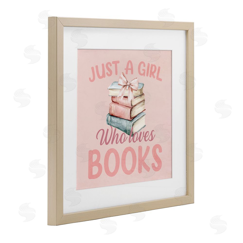 Kim Allen Reader Girl Who Loves Books Brown Framed Print Under Glass Wall Art