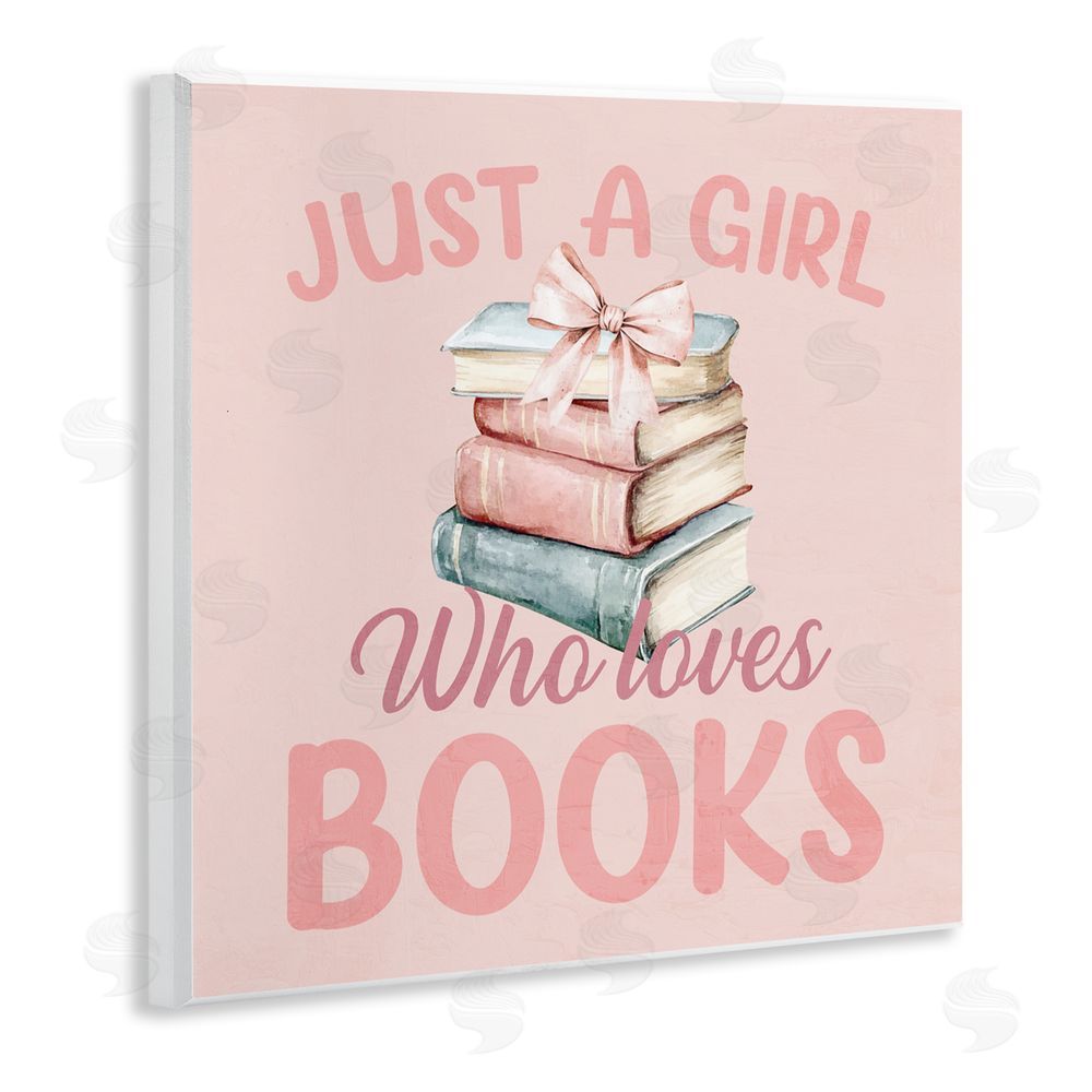 Kim Allen Reader Girl Who Loves Books Wooden Wall Plaque Art Print
