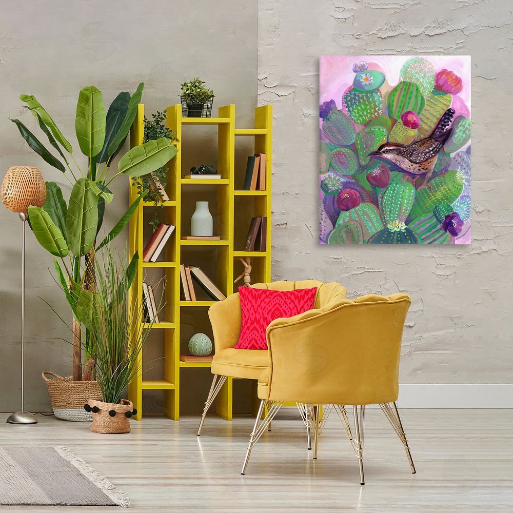 Ashley Davis Desert Day Dream Bird Stretched Canvas Wall Art Print in Room