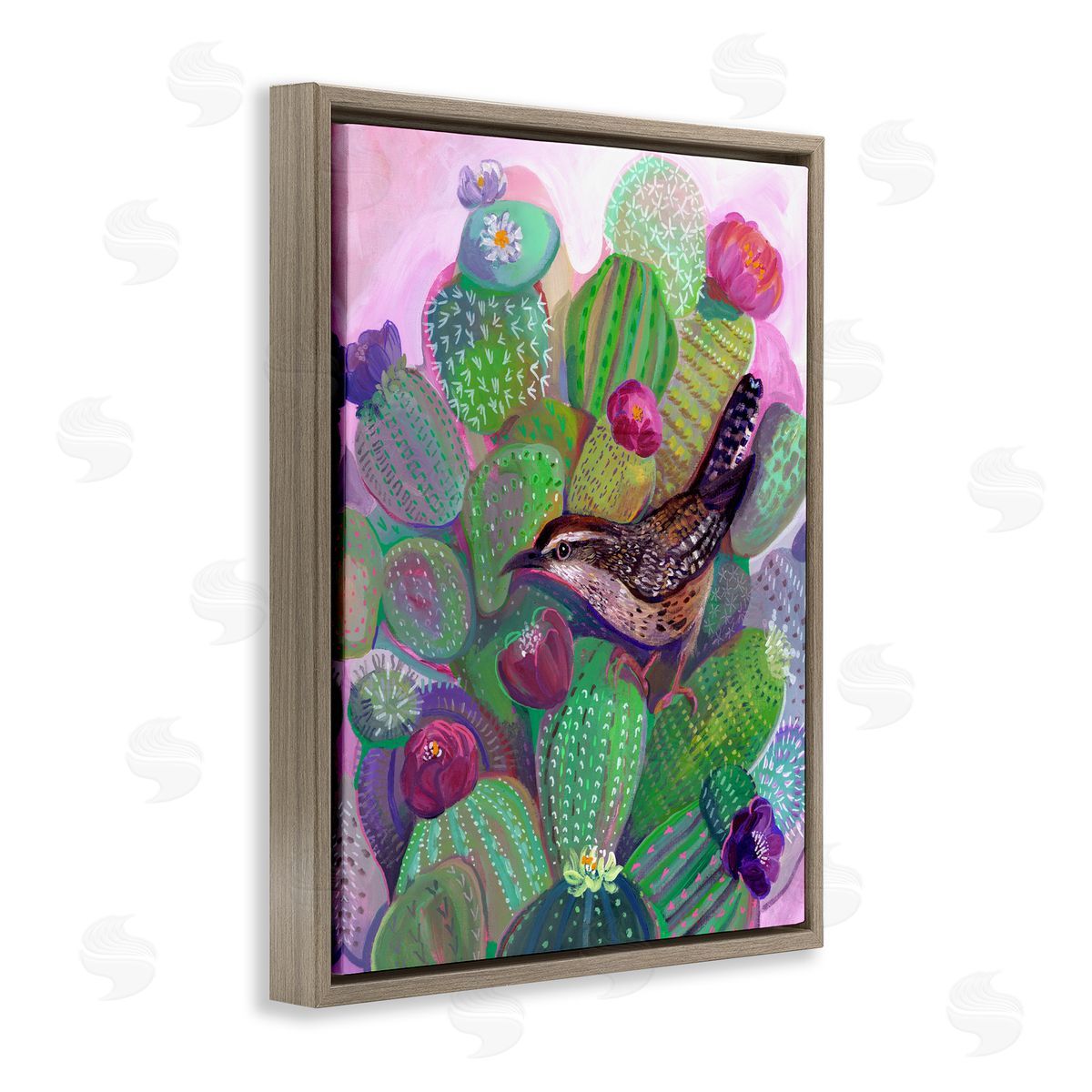 Ashley Davis Desert Day Dream Bird Brown Floating Frame Canvas Wall Art Print