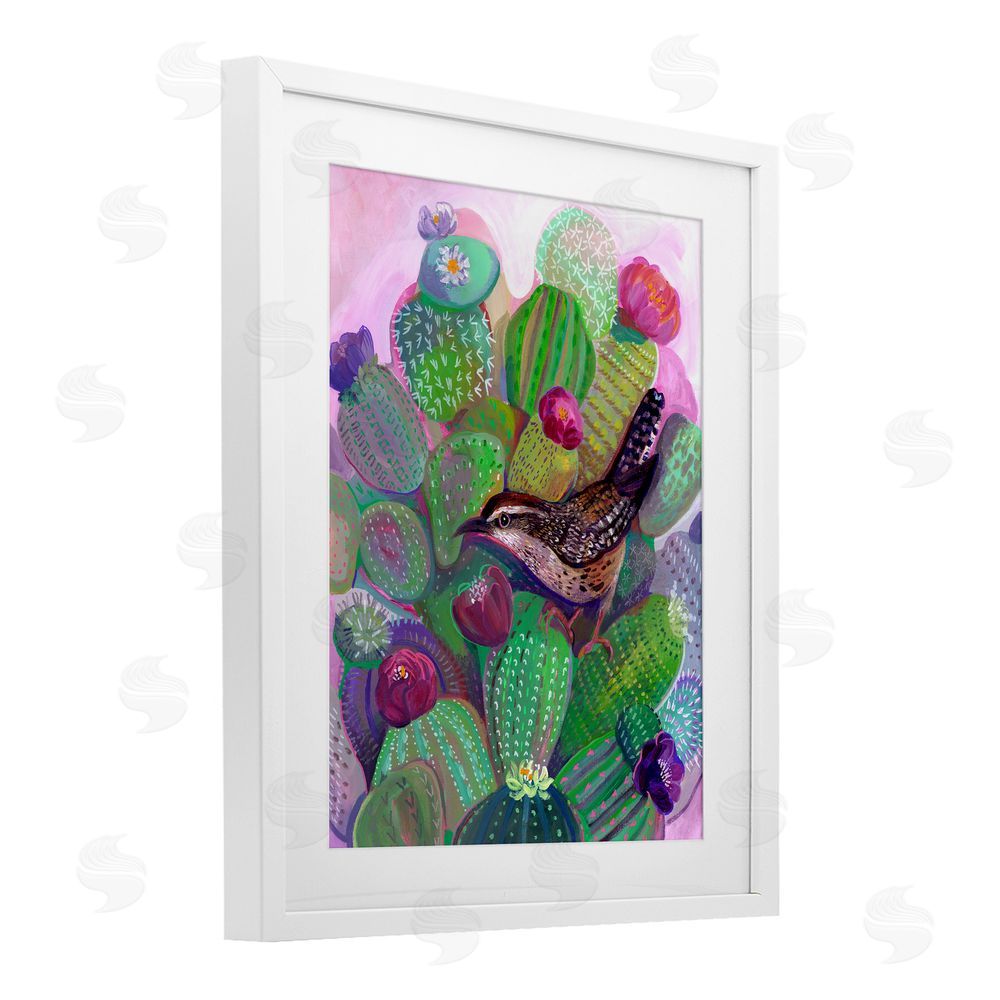 Ashley Davis Desert Day Dream Bird White Framed Print Under Glass Wall Art