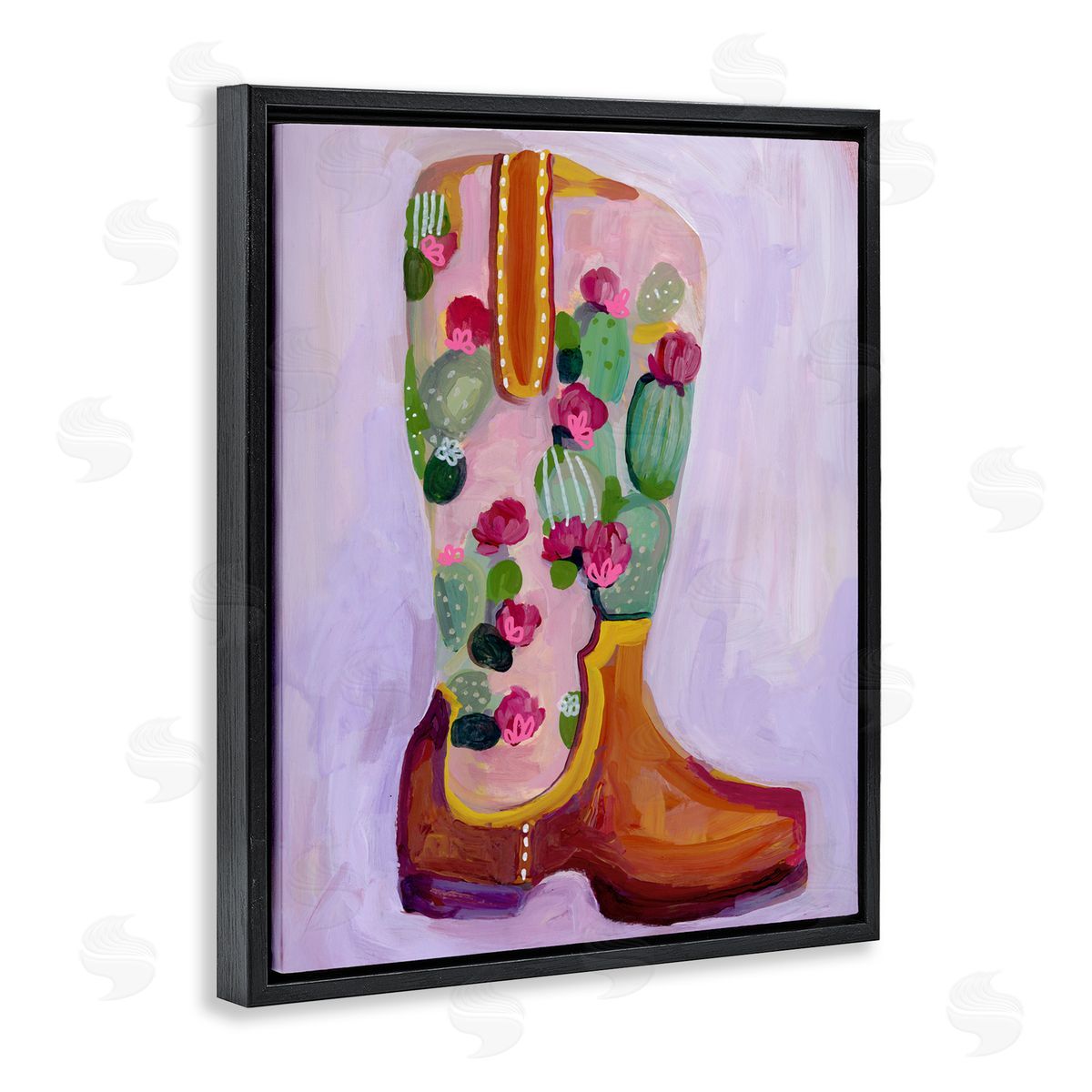 Ashley Davis Desert Day Dream Boots Black Floating Frame Canvas Wall Art Print