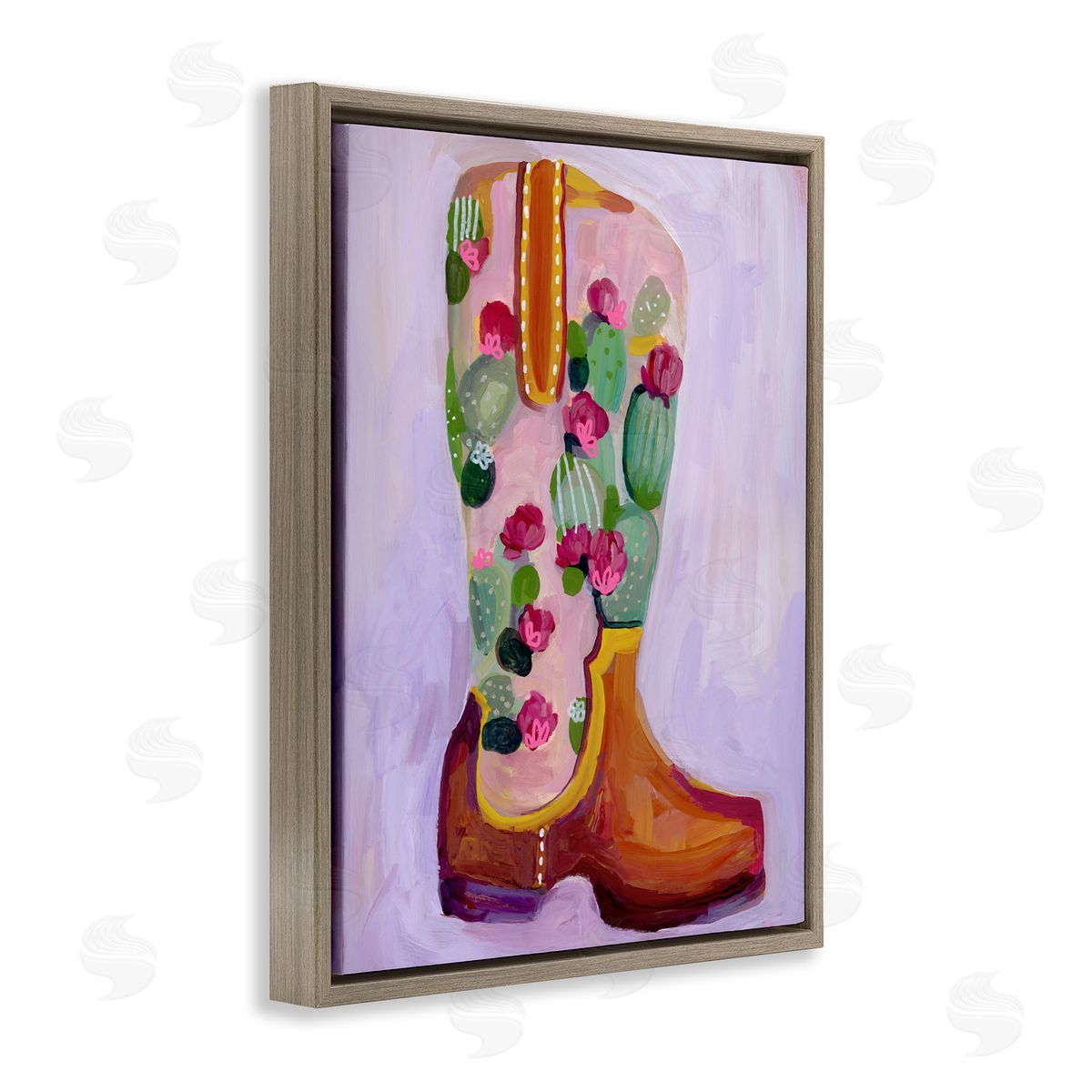 Ashley Davis Desert Day Dream Boots Brown Floating Frame Canvas Wall Art Print