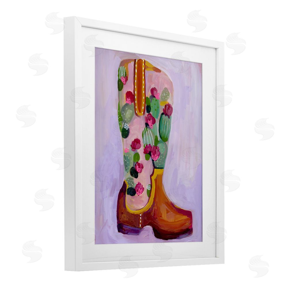 Ashley Davis Desert Day Dream Boots White Framed Print Under Glass Wall Art