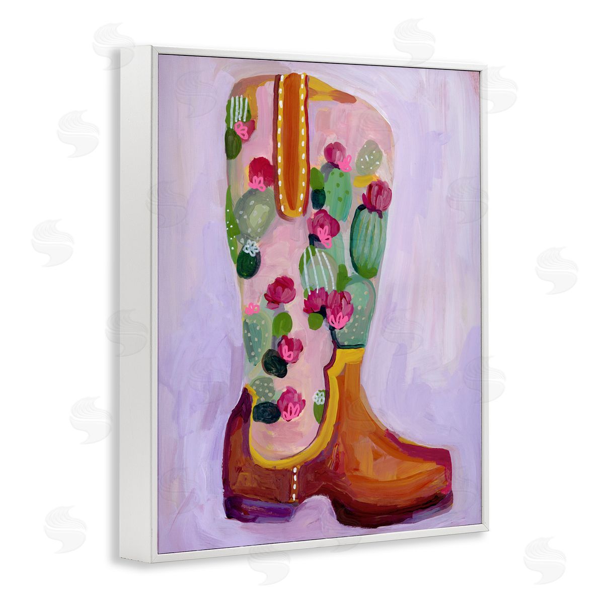 Ashley Davis Desert Day Dream Boots White Framed Giclee Print Wall Art