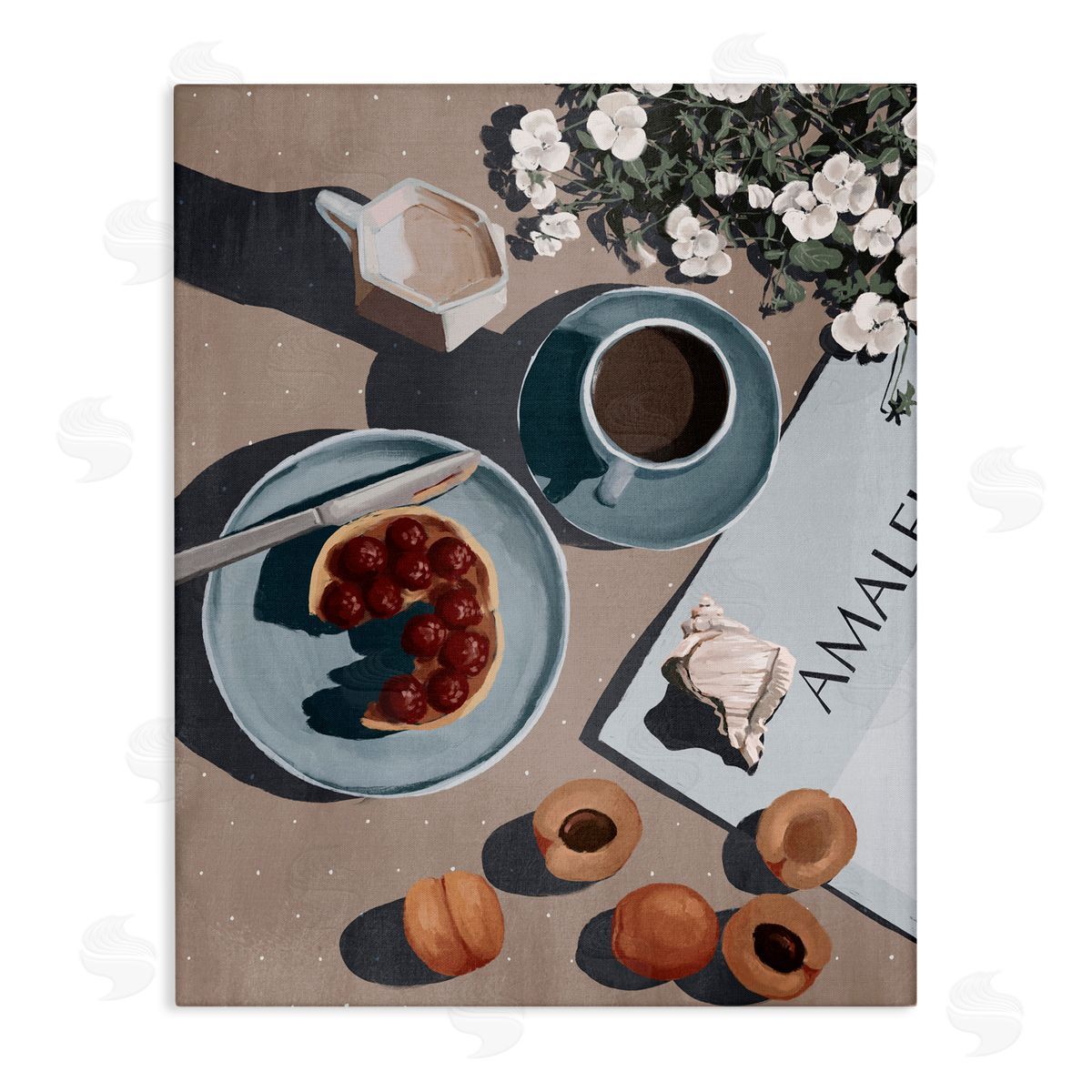 Anna Lischenko Morning Brunch Fruit & Coffee Canvas Wall Art Print