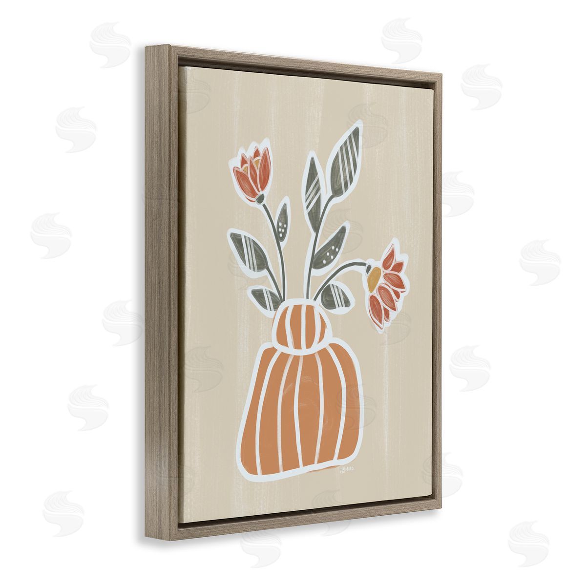 Beki Marquardt Cottage Blooms Asymmetrical Vase Canvas Wall Art Print