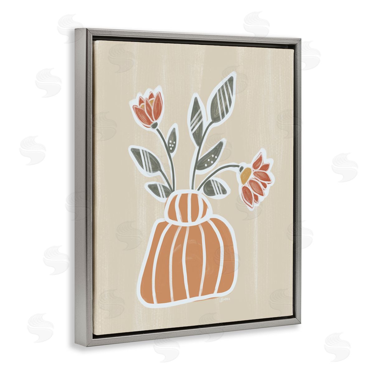 Beki Marquardt Cottage Blooms Asymmetrical Vase Canvas Wall Art Print