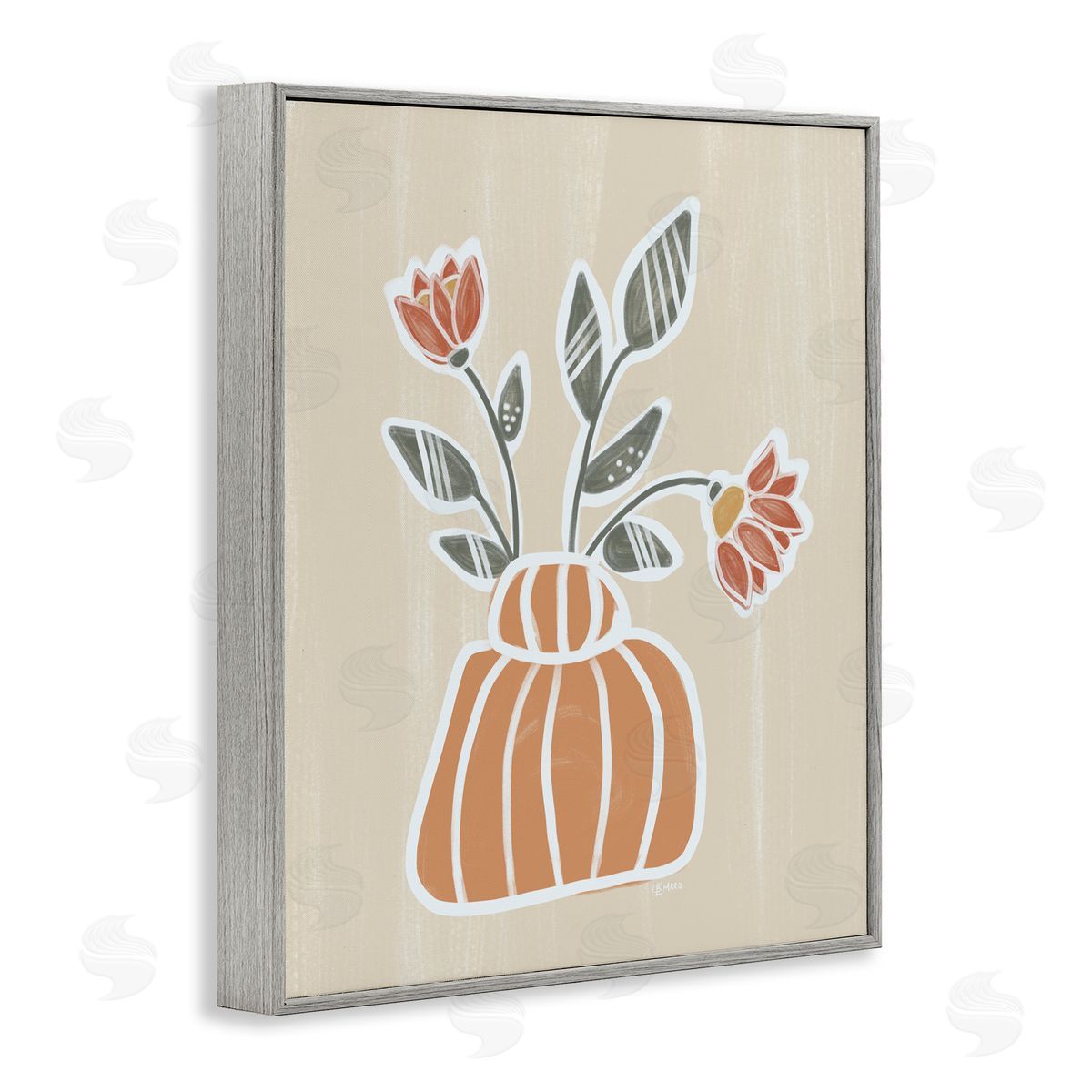 Beki Marquardt Cottage Blooms Asymmetrical Vase Canvas Wall Art Print